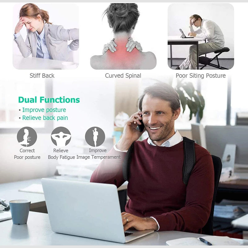 Intelligent Posture Corrector Electronic Reminder Back Support Adjustable Smart Brace Support Belt Shoulder Training Belt