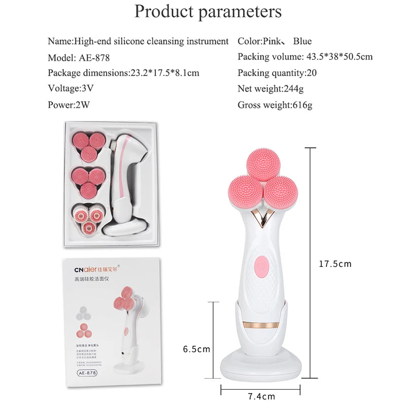 NEW Cleansing Brush Sonic Nu Face Rotating Cleansing Brush Galvanica Facial Spa System Can Deeply Clean and Remove Blackheads