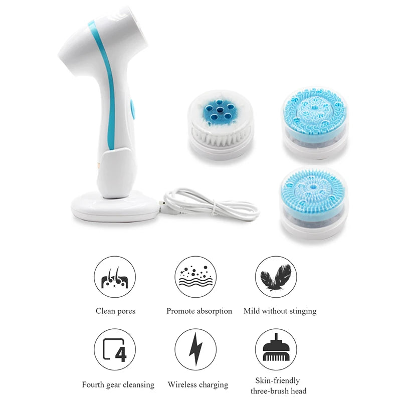 NEW Cleansing Brush Sonic Nu Face Rotating Cleansing Brush Galvanica Facial Spa System Can Deeply Clean and Remove Blackheads