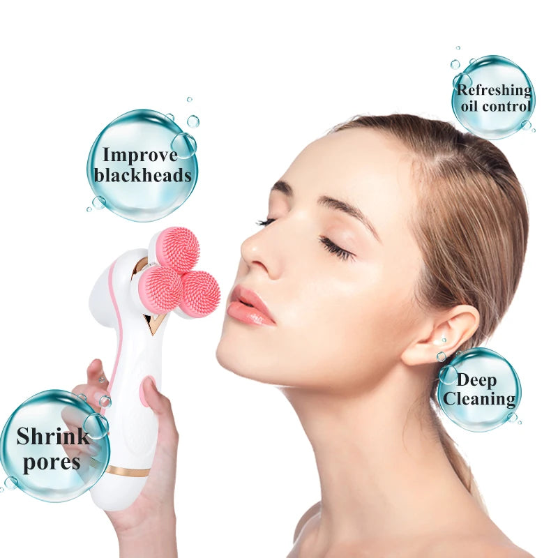 NEW Cleansing Brush Sonic Nu Face Rotating Cleansing Brush Galvanica Facial Spa System Can Deeply Clean and Remove Blackheads