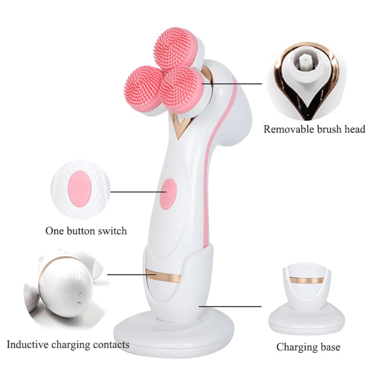 NEW Cleansing Brush Sonic Nu Face Rotating Cleansing Brush Galvanica Facial Spa System Can Deeply Clean and Remove Blackheads
