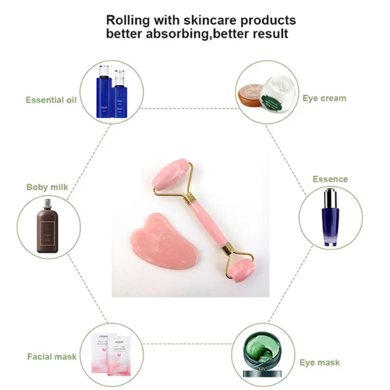 Gua Sha Scraper Board Massage Rose Quartz Guasha Stone For Face Neck Skin Lifting Wrinkle Remover Beauty Salon Home