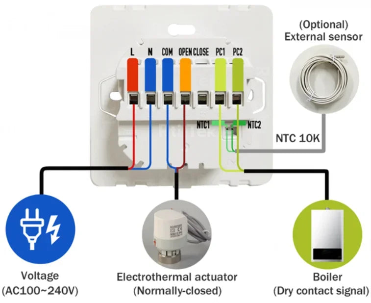Intelligent Floor Heating Thermostat 100V-240V 3A 16A with WiFi Connectivity for Remote Temperature Control and Smart Scheduling