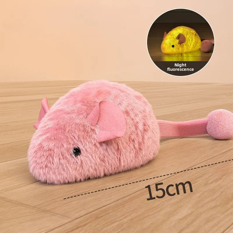 Interactive Plush Mouse Cat Toys Simulation Mice Kitten Self-Playing Plush Toys Indoor Pet Cats Chew Toy