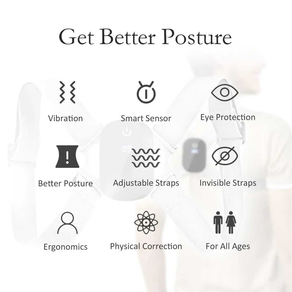 Smart Correction Belt Sensor Orthosis Invisible Reminder Adult & Child Sitting Posture Hunchback Back Smart Posture Corrector