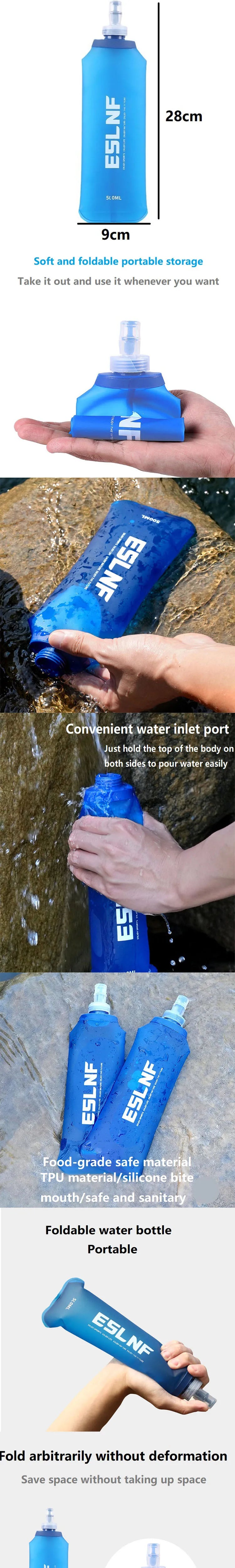 Running Bottle 500ml Soft Flask Silicone Water Bottle Gourde Running Soft Water Bottle YDSH02