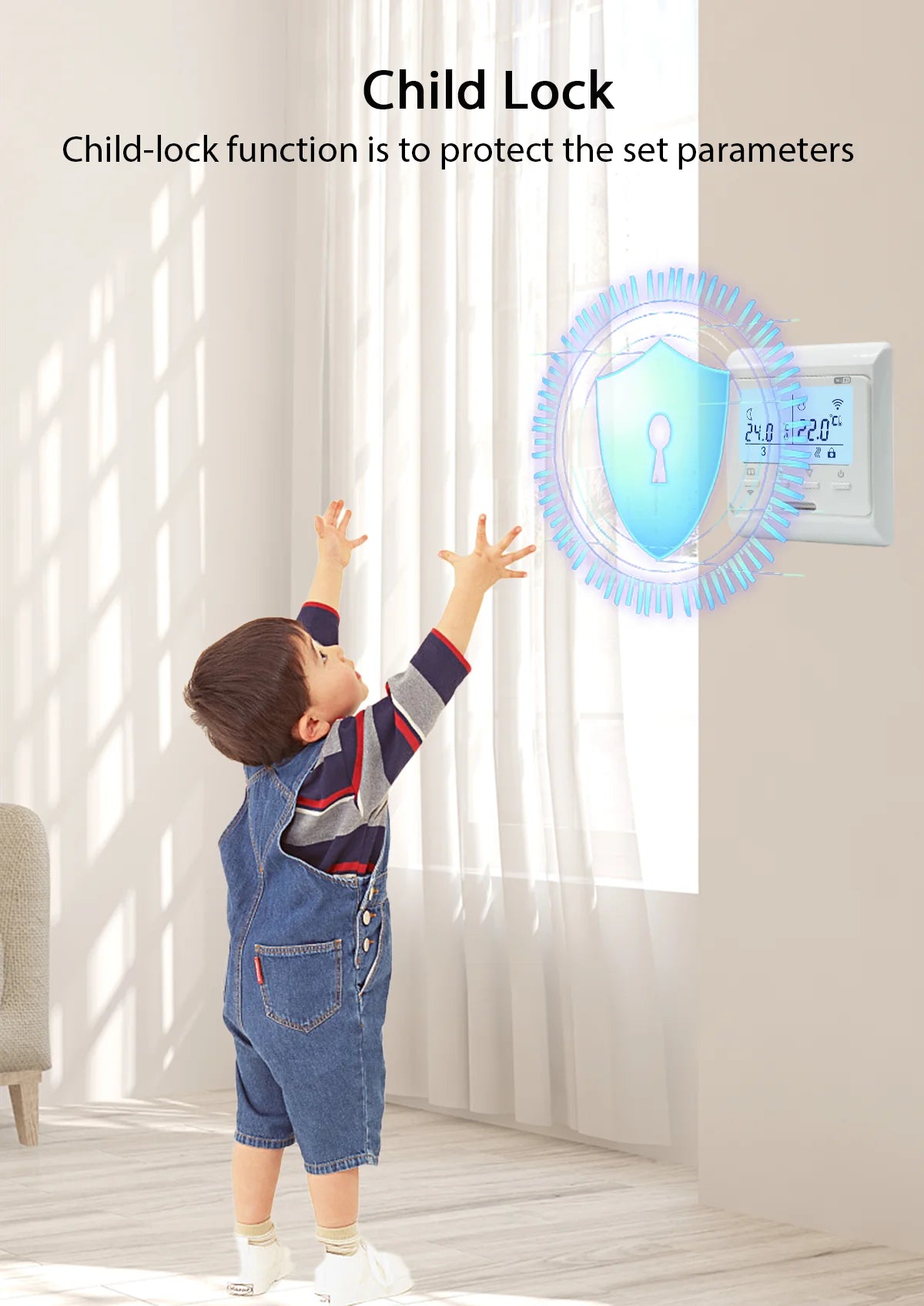 Intelligent Floor Heating Thermostat 100V-240V 3A 16A with WiFi Connectivity for Remote Temperature Control and Smart Scheduling