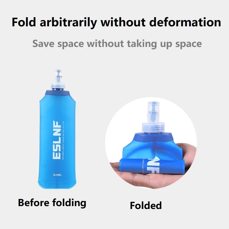 Running Bottle 500ml Soft Flask Silicone Water Bottle Gourde Running Soft Water Bottle YDSH02