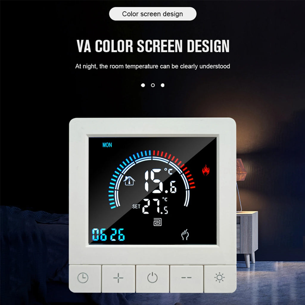Intelligent Thermostat Wall Thermostat Programmable Digital Thermostat Floor Underfloor Temperature Controller LCD Color Screen